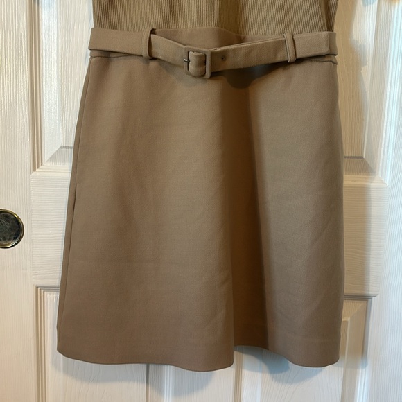 NWT THEORY Combo Dress in Bistretch Merino Wool Twill M camel - Picture 10 of 12